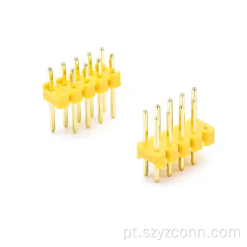 Cabeçalho de pino de 2,0 mm fileira dupla reta amarelo